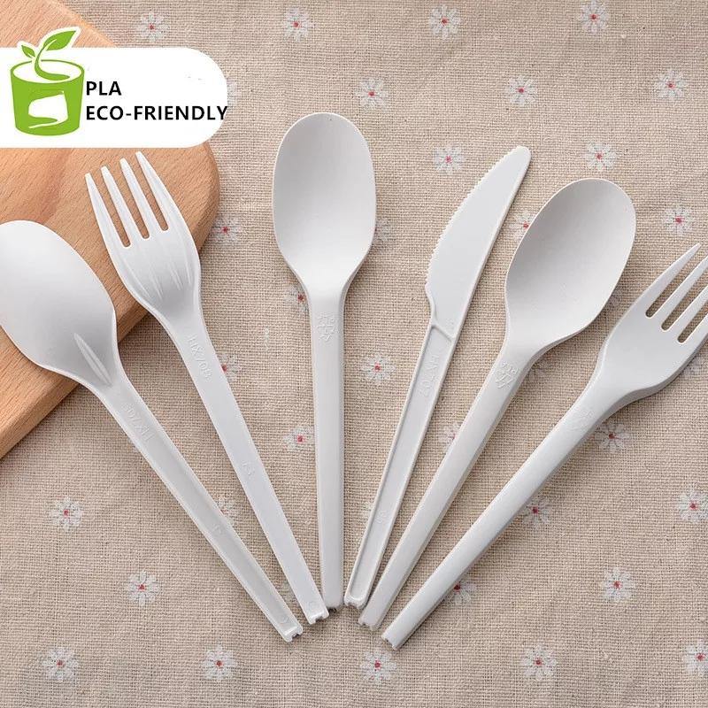 50 Pack White Disposable Plastic Tea Spoons Parties, Lunches, Pnics - Bamagate