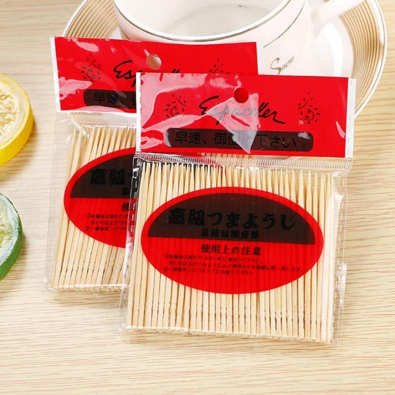 100 Toothpicks Disposable Wood Home Family Use - Bamagate