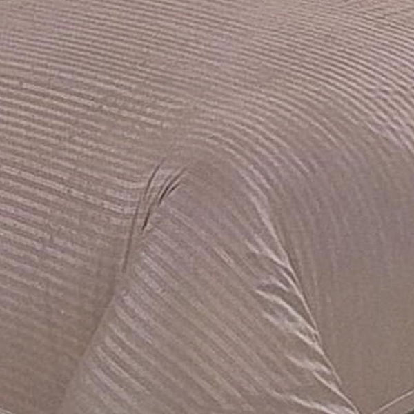 Brown Cotton Satin Striped BedSheet With 2 Pillow Covers 90 x 90 inch - Bamagate