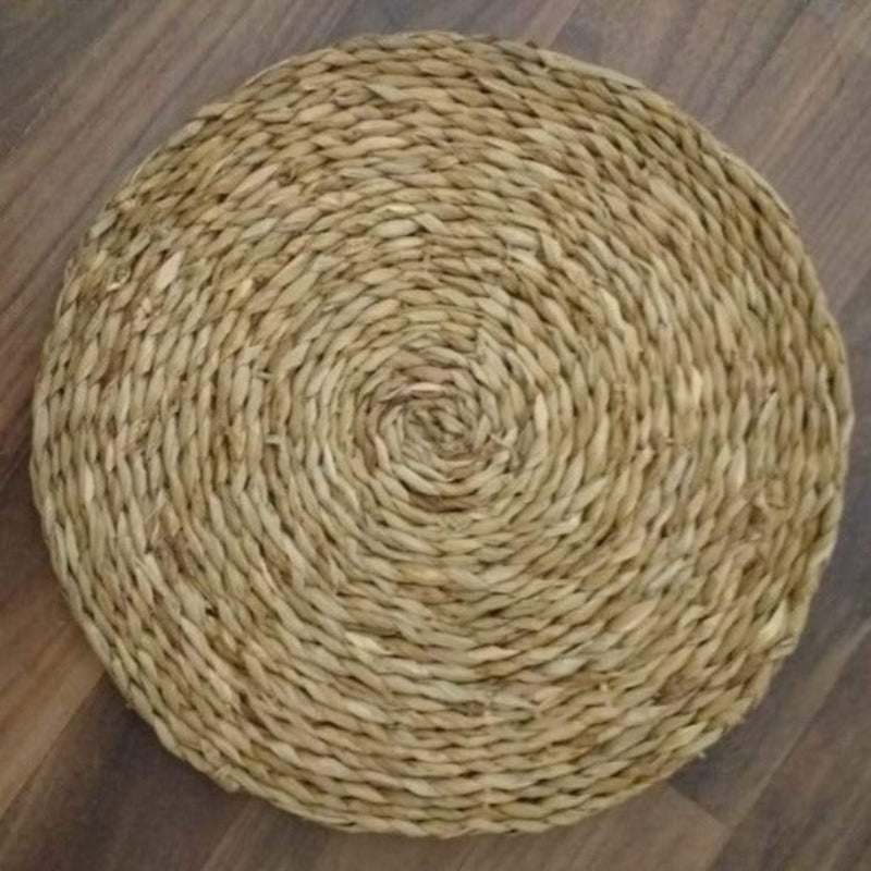 Seagrass Woven Placemat - Eco Woven Seagrass Shop Online for round reed table mat in natural tone, ideal for rustic kitchen and dining decor.