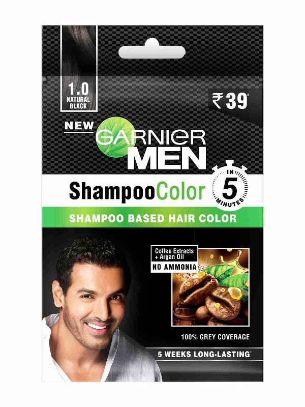 garnier men hair colour black natural