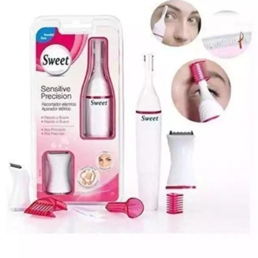 Sweet Sensitive Precision Tool for quick and gentle hair removal with high precision. Includes multiple attachments for shaping and styling.