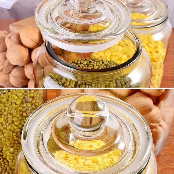 Glass Jars, Candy Jar with Lid For Household, Food Grade Clear Jars - Bamagate