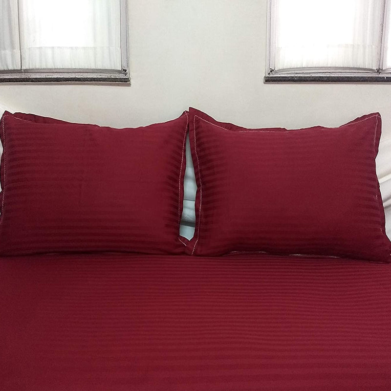 Bed Sheet Maroon 2 Pillow Covers 100 inch