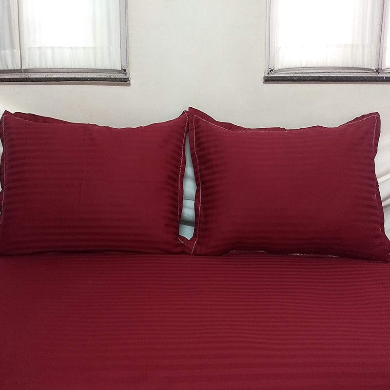Bed Sheet Maroon 2 Pillow Covers 90 x 90