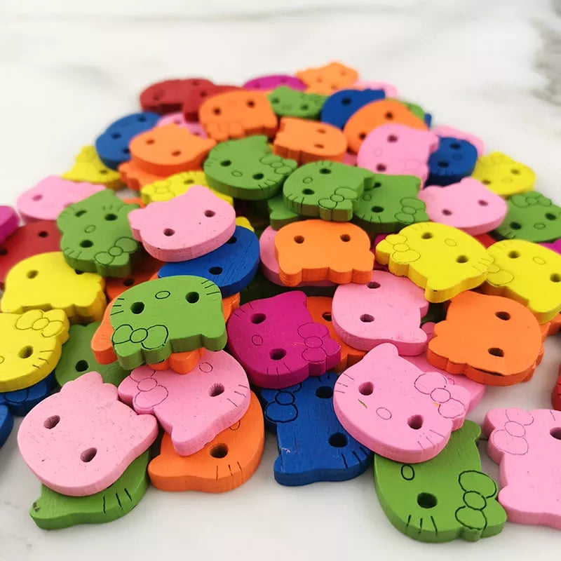 bunny wooden sewing button crafting