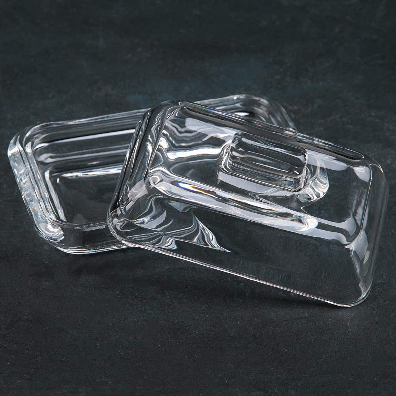 Durable Glass Butter Dish - Sealed Butter Dish with removable lid, perfect for kitchen and dining tableware collections.