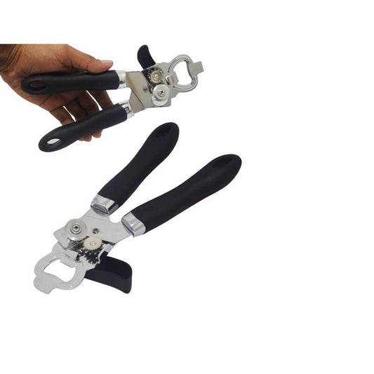 Multifunctional Can Cutter Bottle Opener with ergonomic black handles, ideal for kitchen use. Find Can Bottle Opener Bottle Tin Cutter Price in Sri Lanka.