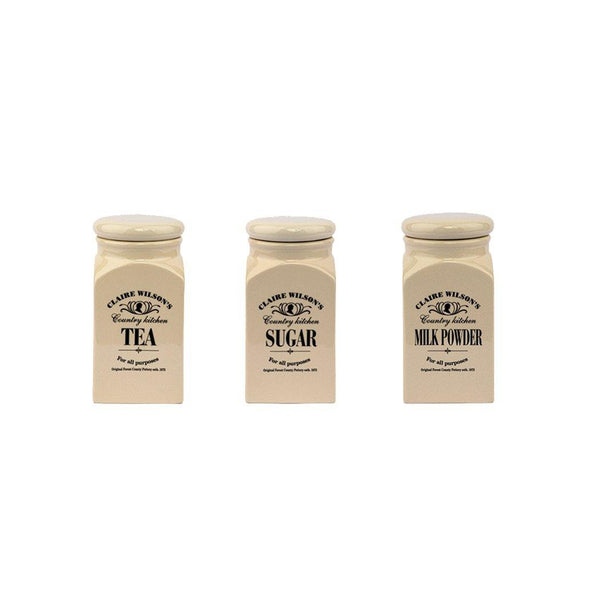 Ceramic Canister Coffee, Tea Milk Powder & Sugar Storage Jar Set - 450 g - Bamagate