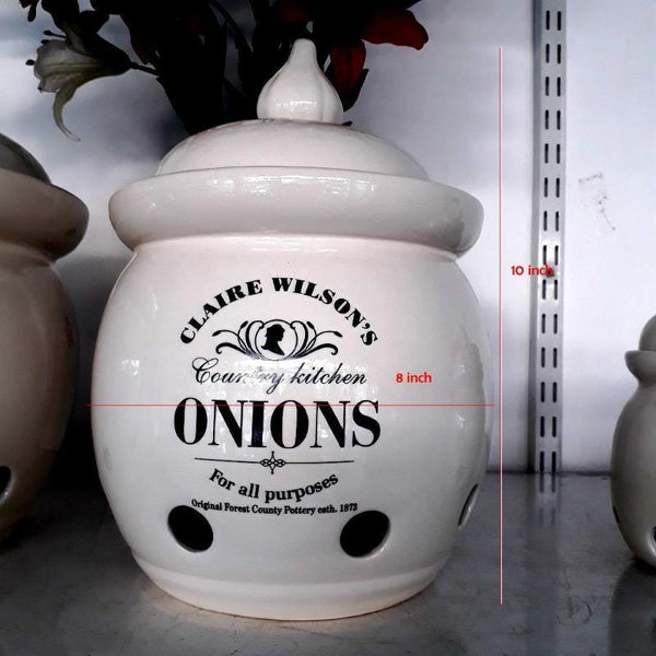 Onion Storage Vented Ceramic Container - Bamagate