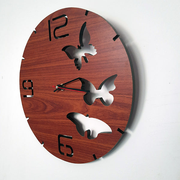 Wooden Round Classic Engraved Wall Clock