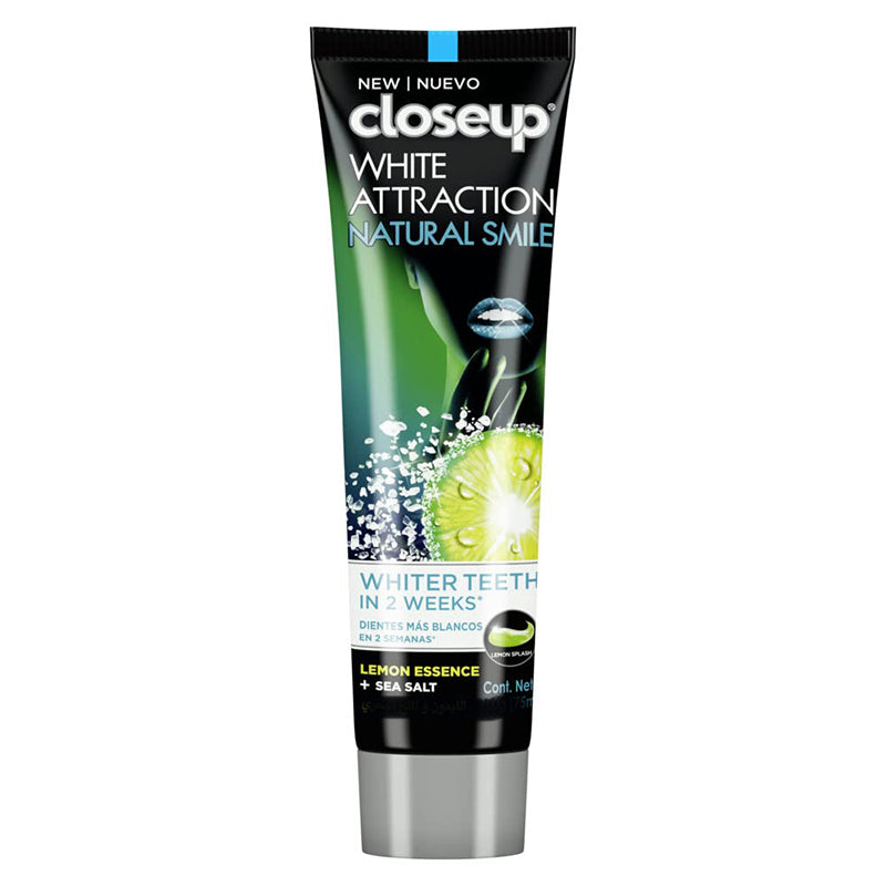 closeup toothpaste lemon essence sea salt