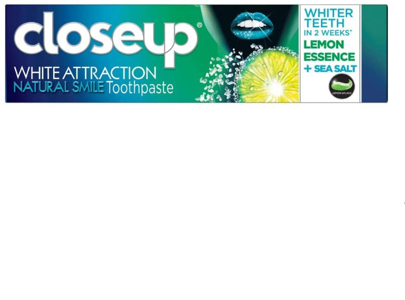 closeup toothpaste lemon essence sea salt