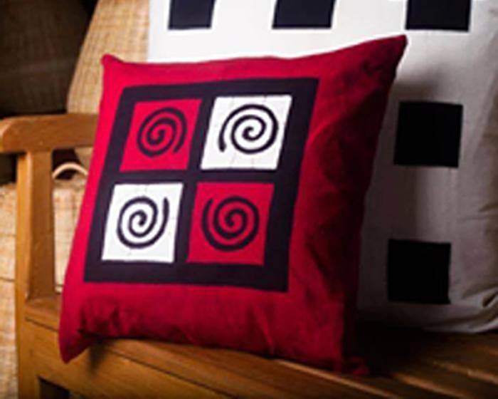Decorative Batik Maroon Cushion Pillow Cover - bamagate-com
