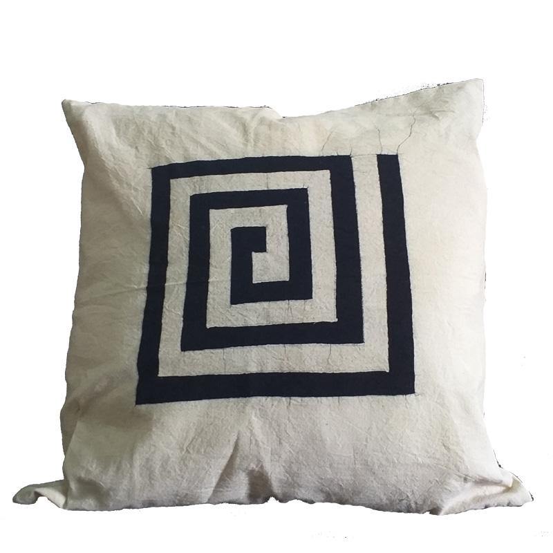 Decorative Batik Black Coil Cushion Pillow Cover - Bamagate