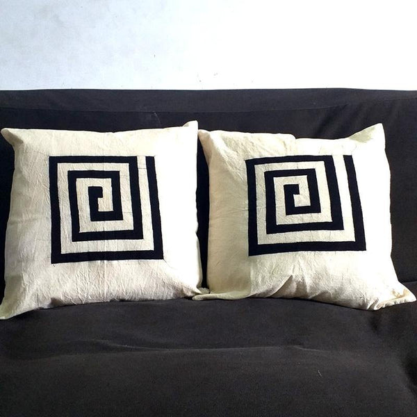 Decorative Batik Black Coil Cushion Pillow Cover - Bamagate