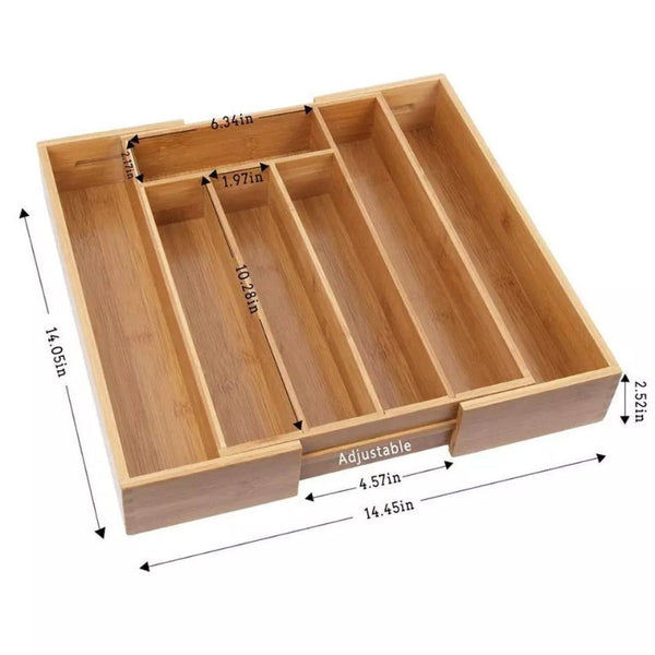 cutlery storage bamboo tray