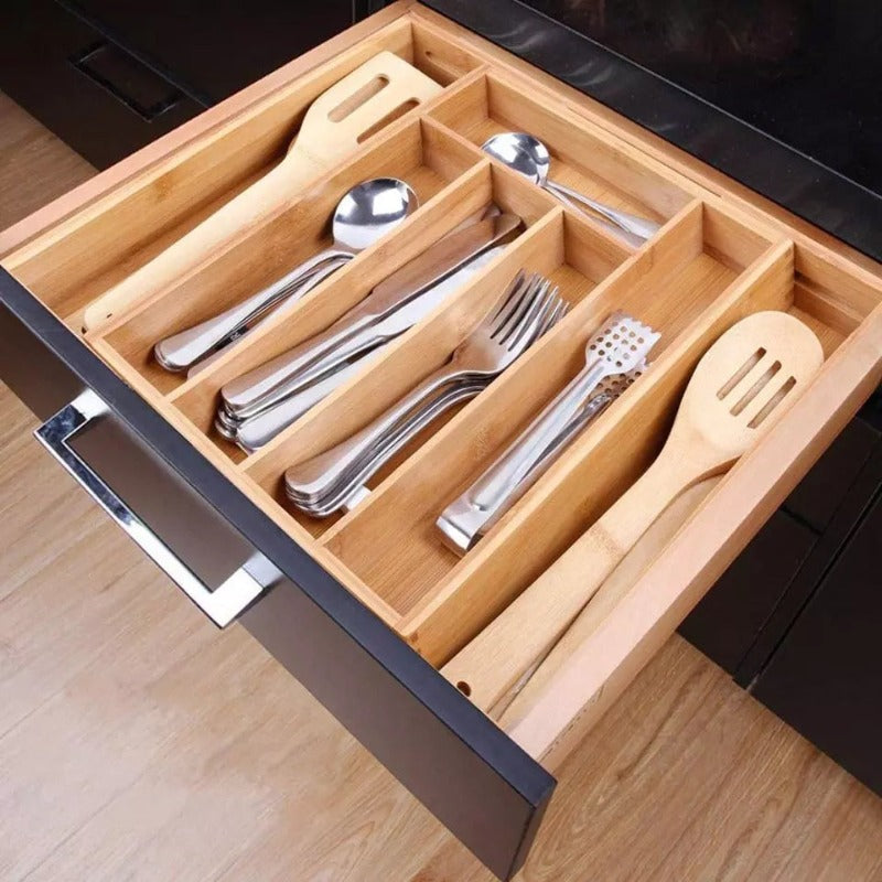 cutlery storage bamboo tray