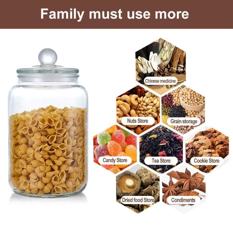 Glass Jars, Candy Jar with Lid For Household, Food Grade Clear Jars - Bamagate