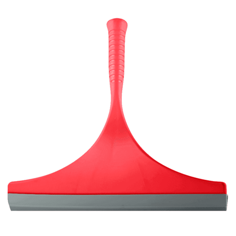Red Glass Cleaning Wiper - Streak Free Single Swipe with ergonomic handle and 10 inch TPE blade for efficient surface cleaning.