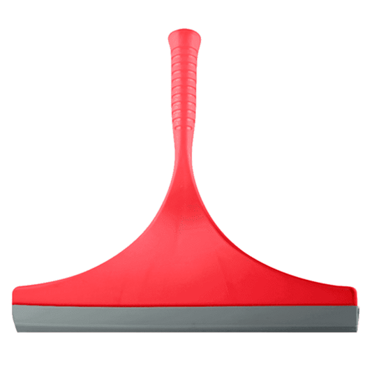 Red Glass Cleaning Wiper - Streak Free Single Swipe with ergonomic handle and 10 inch TPE blade for efficient surface cleaning.