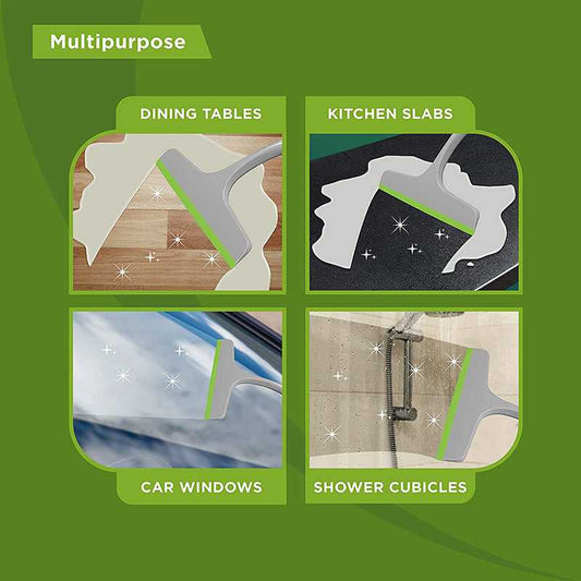 Multipurpose Glass Cleaning Wiper for streak-free cleaning on dining tables, kitchen slabs, car windows, and shower cubicles.