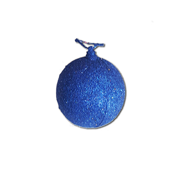 6 cm Blue Glitter Christmas 6 Balls