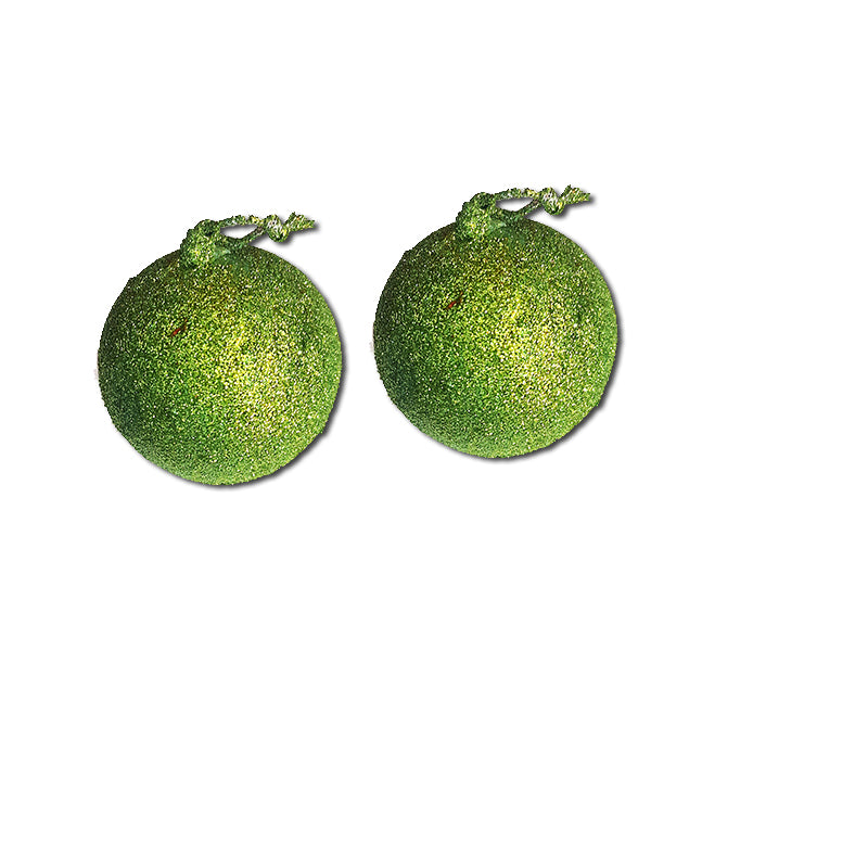 6 cm Green Glitter Christmas 6 Balls