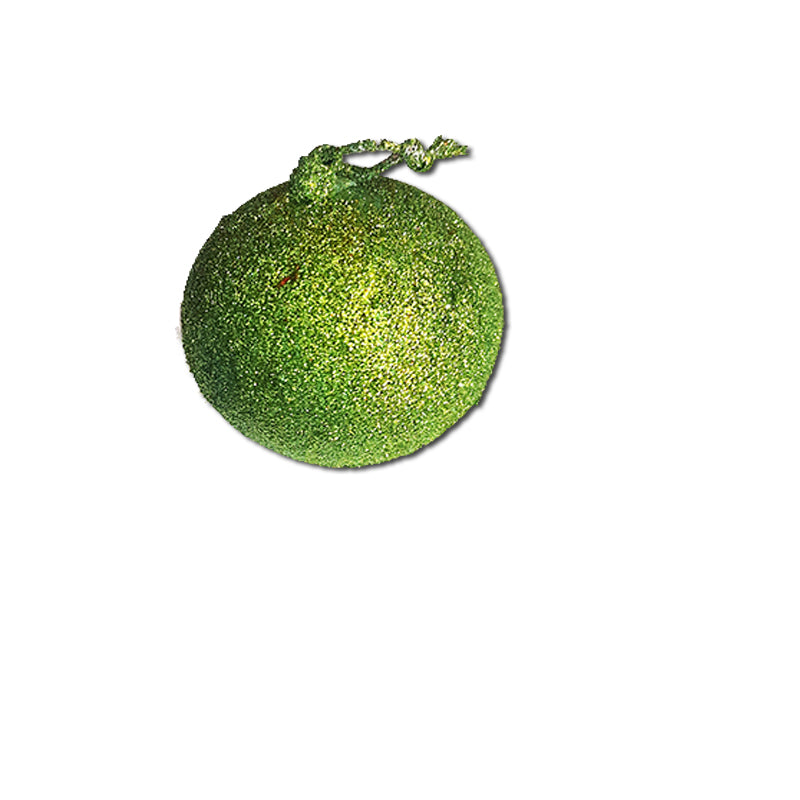 6 cm Green Glitter Christmas 6 Balls