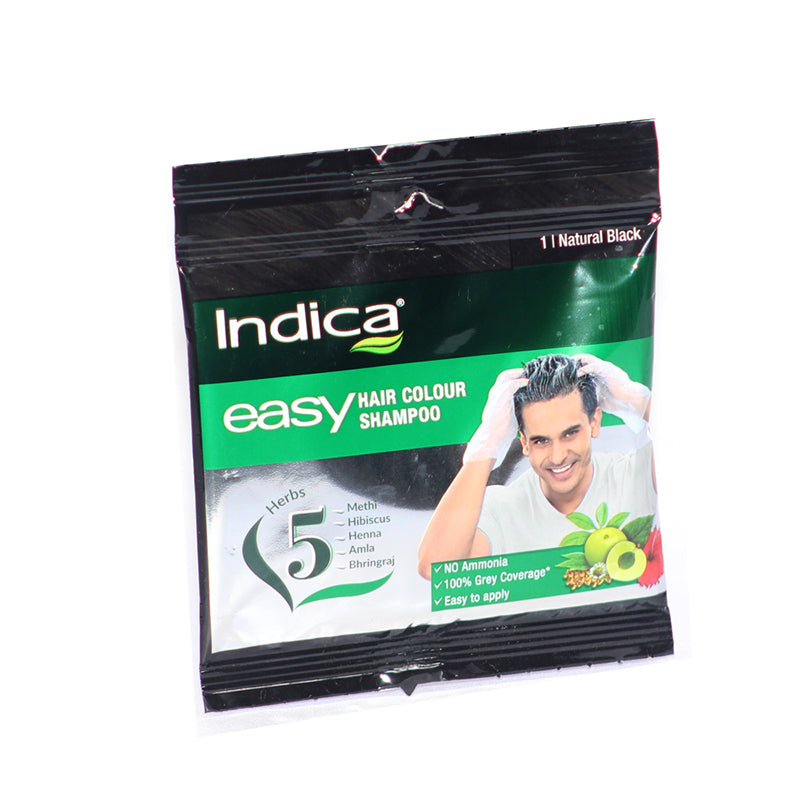 Indica Easy Hair Colour Shampoo Black 18 ml