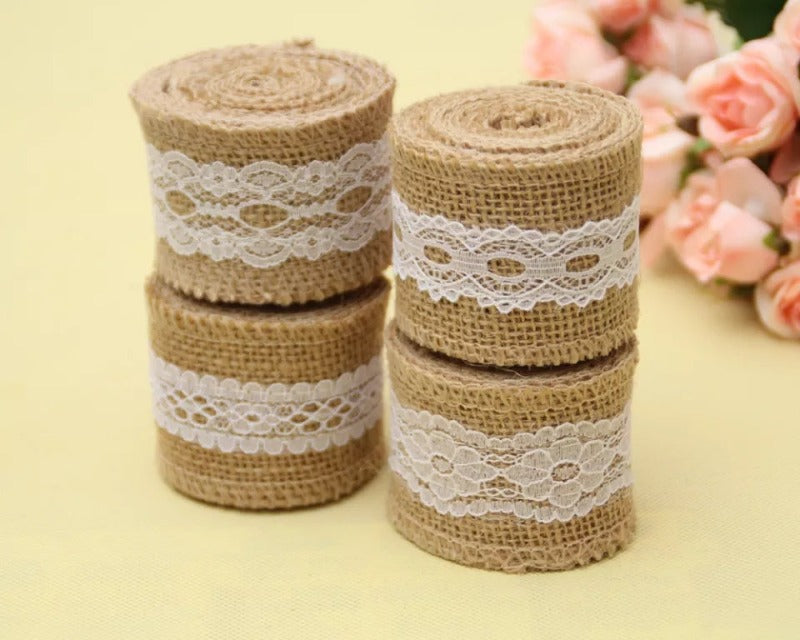 jute Lace natural ribbon