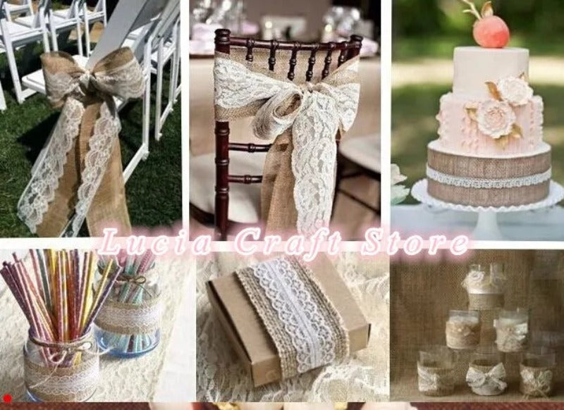 jute lace ribbon roll