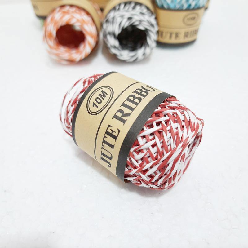Coloured Natural Jute String Crafting Gift Packing Wedding Decor - Bamagate