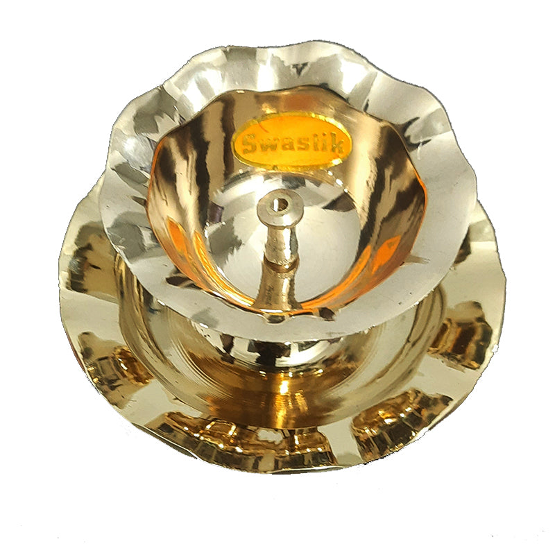 Brass Nanda Deepa Piyali Double Layer Large