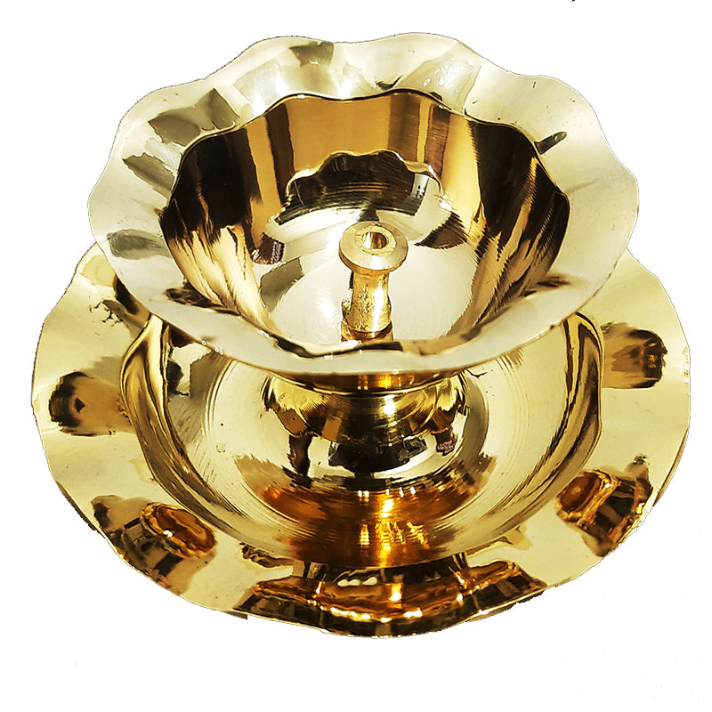 Brass Nanda Deepa Piyali Double Layer Large