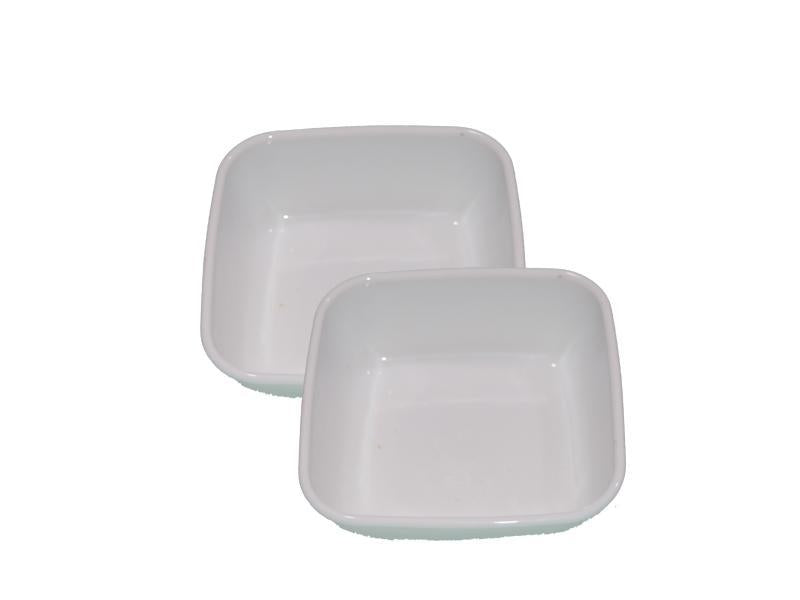 White Square Set Opal Glassware - 2PCS - bamagate-com
