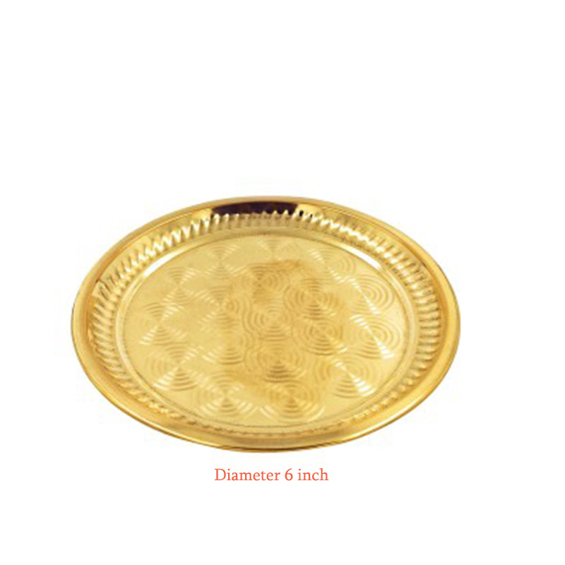 Brass Pooja Plate Home Lighting 6 inch
