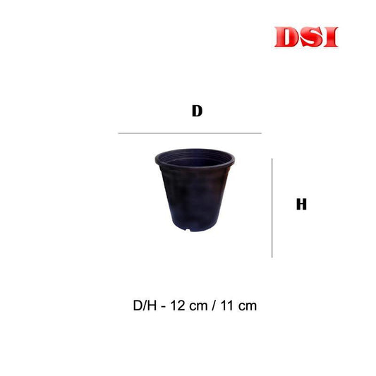 Plastic Pot Home Garden Size 12 Cm Dia - 3 PCs Pack - Bamagate