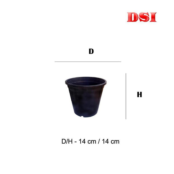 Plastic Pot Home Garden Size 14 Cm Dia - 3 PCs Pack - Bamagate