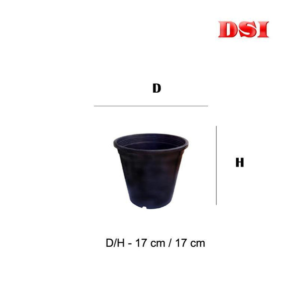 Plastic Pot Home Garden Size 17 Cm Dia - 3 PCs Pack - Bamagate