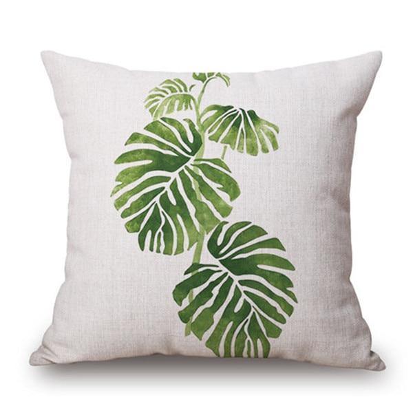 Decorative Throw Pillow Tropical Rainforest Green Plant Design For Sofa Cushion - bamagate-com