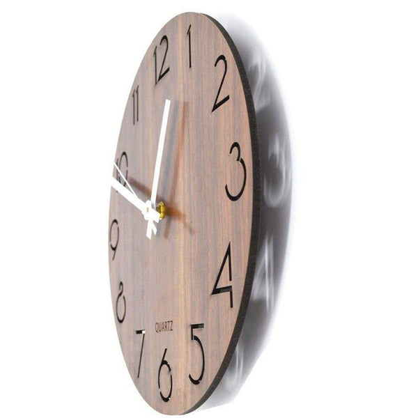 12 inch Vintage Style Wooden Decorative Round Wall Clock - bamagate-com