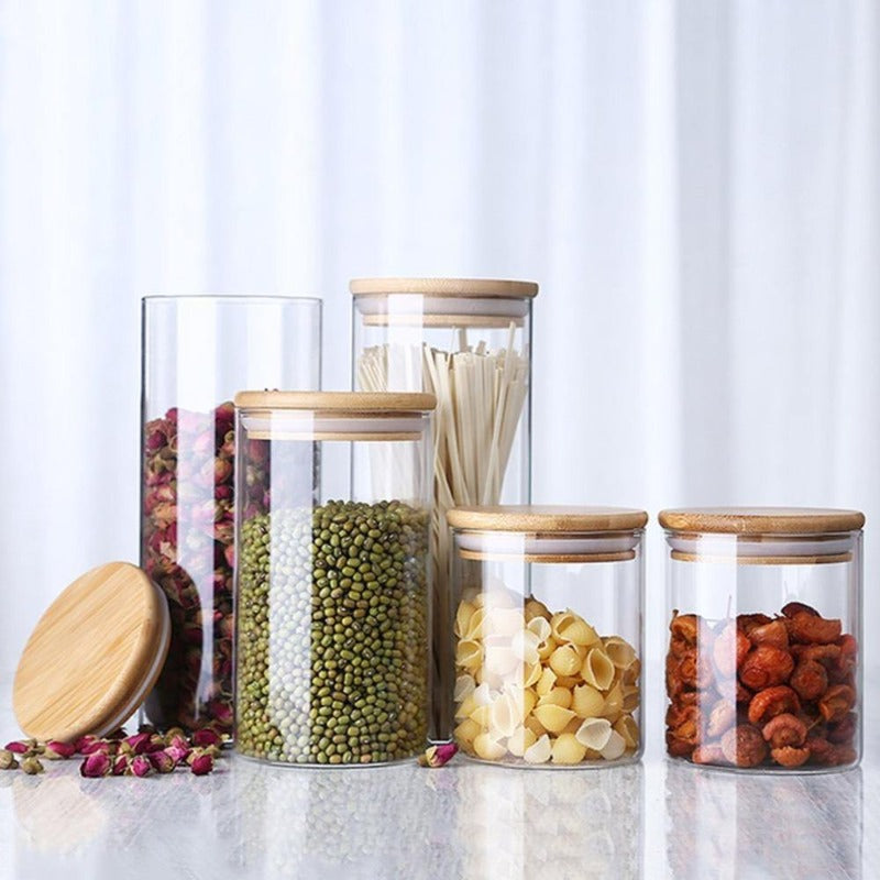 Glass Food Airtight Storage Jars - bamagate-com