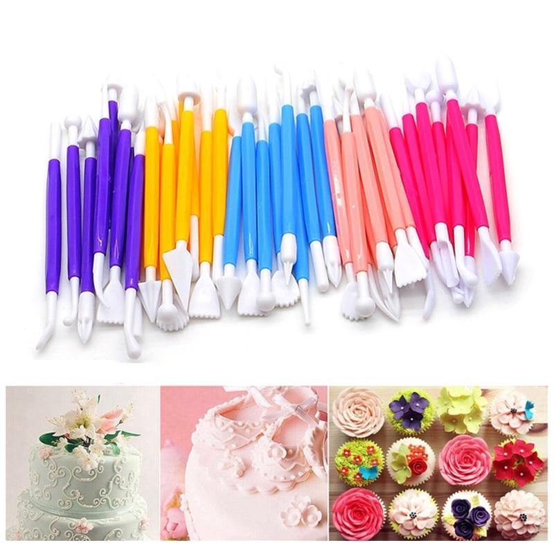 Modelling Sugar Craft Fondant Cake Pastry Carving Cutter Flower Clay Set - Bamagate