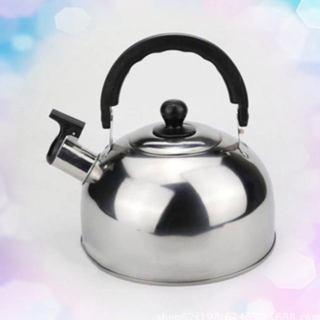 3L stainless steel whistling kettle with ergonomic handle and spout cover, perfect for gas, electric, and halogen stoves.