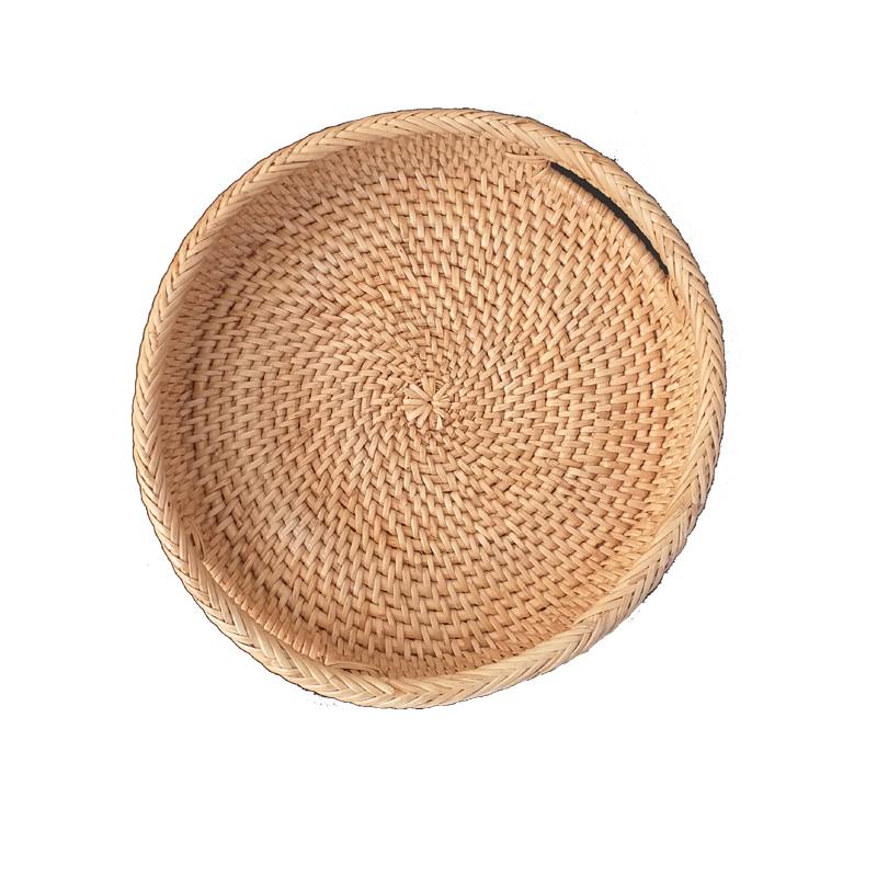 Rattan Round Serving Tray