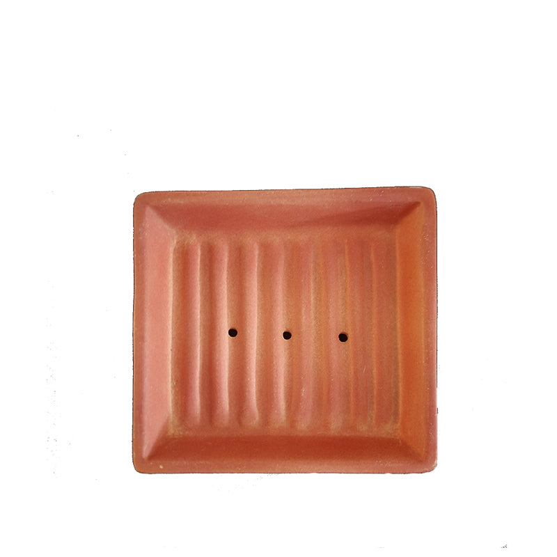 Terra Cotta Bathroom Soap Tray Dish Square