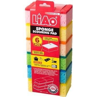 LIAO Sponge Scouring Pad 6 PCS - Bamagate