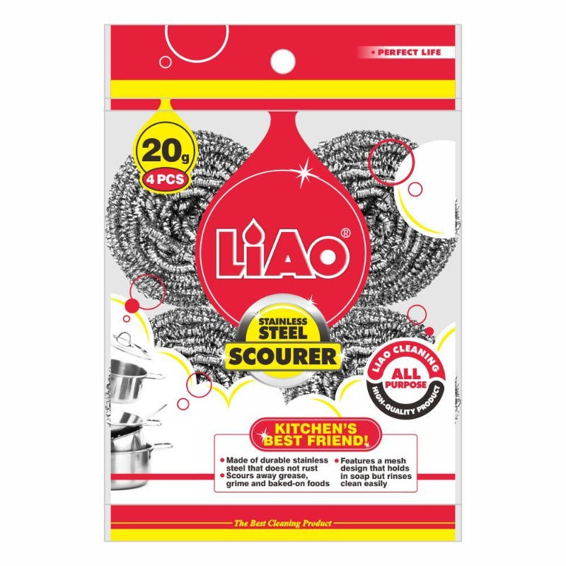 LIAO Stainless Steel Scrubber - 4 PCS - Bamagate