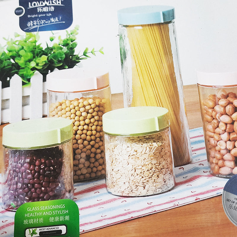 Storage Glass Bottles 5 PCs Set l Price in Sri Lanka